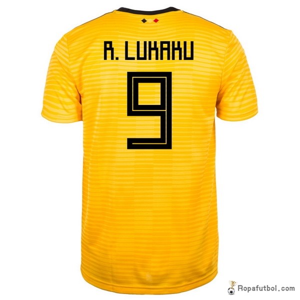 Camiseta Belgica Replica Segunda Ropa R.lukaku 2018 Amarillo